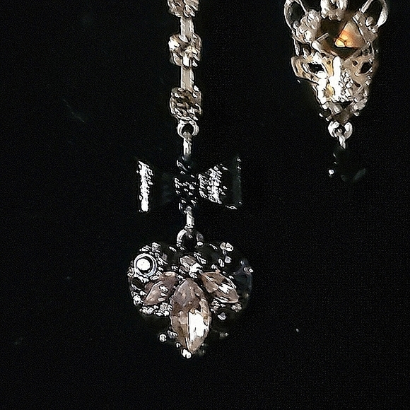 New Vintage! BETSEY JOHNSON Hollywood Glam Leopard Tiger Heart Dangle Earrings. - Picture 6 of 8
